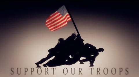Support Our Troops Motion Graphic Title Stock Footage 311268