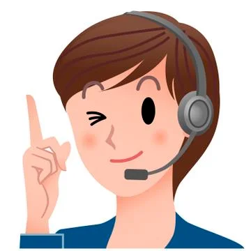 Support phone operator winking Stock Illustration