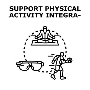 Support physical activity integration concept illustration Stock Illustration