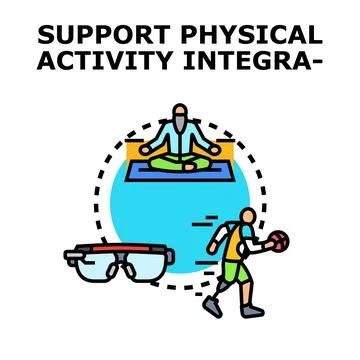 Support physical activity integration concept illustration Stock Illustration