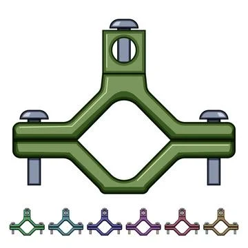 Support pipe clamp cartoon vector graphic Illustrazione stock