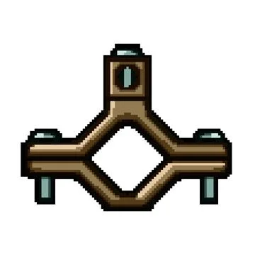 Support pipe clamp pixel art vector illustration Stock Illustration