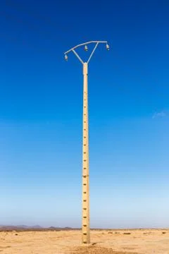 Support power lines in the desert Stock Photos