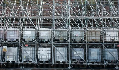 Support For A Precarious Building Foto stock