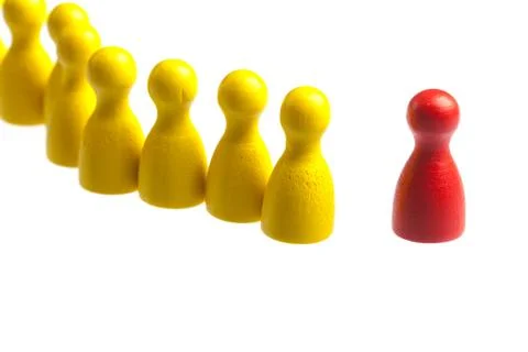 Support queue line concept, pawn figures Stock Photos