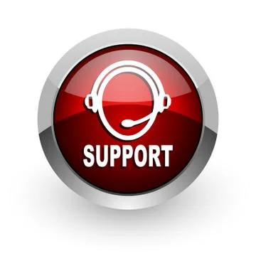 Support red circle web glossy icon. 库存插图