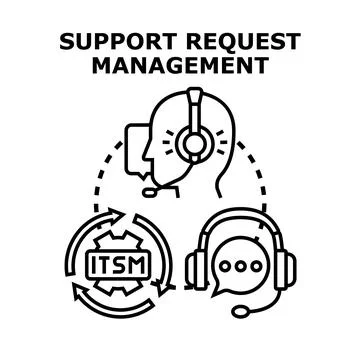 Support request management concept with itsm process 스톡 일러스트