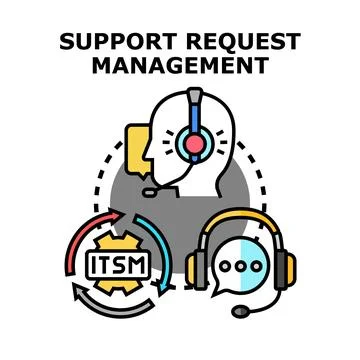 Support request management concept with itsm process Stock Illustration