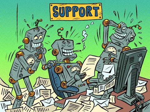 Support, service, business, technology, computer, online, person, communication Stock Illustration