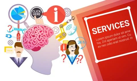 Support Service Concept Technical Help Team Online Chat Stock Illustration