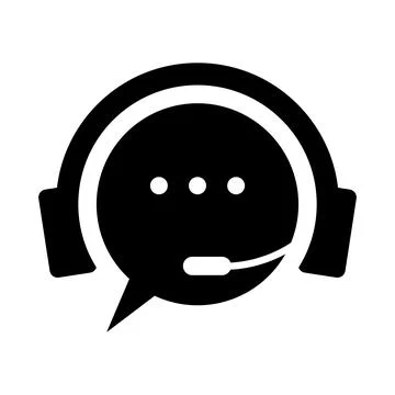Support service for customer, call center helpline logo badge Stock Illustration