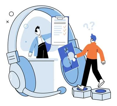 Support service. Effective communication is essential for seamless support Stock Illustration