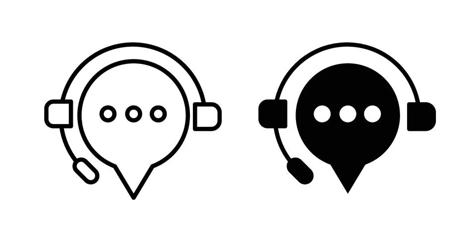 Support service headset icon bundle for website design projects Stock Illustration