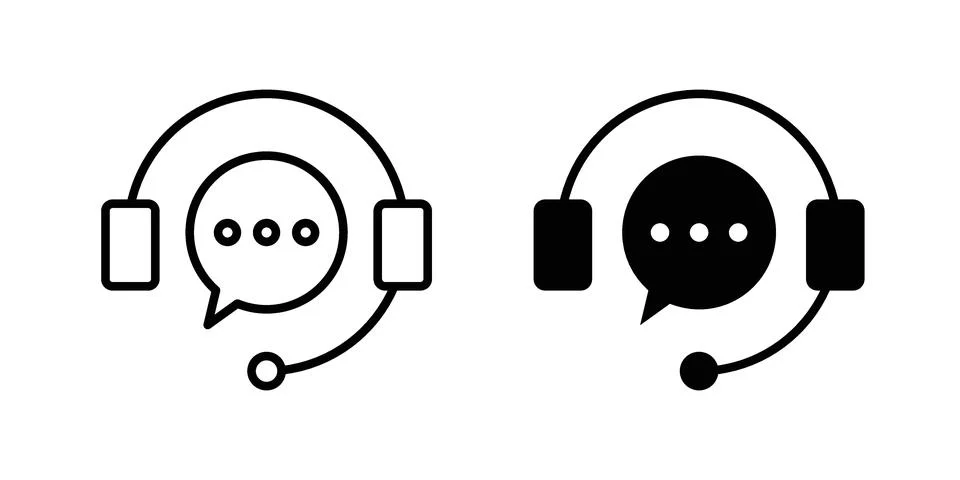 Support service headset icon for web projects Stock Illustration