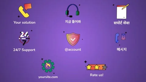 Support Service Icons And Titles for After Effects Stock After Effects