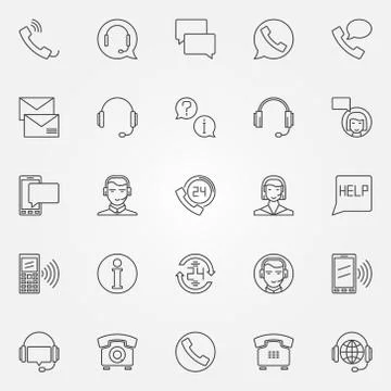 Support service icons set Illustrazione stock