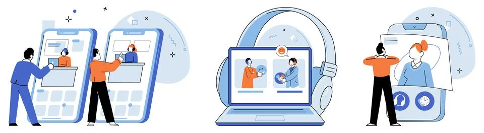 Support service. IT support ensures smooth operations technology systems Stock Illustration