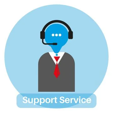 Support service operator with headphones. Customer Support Icon. Consultation Stock Illustration