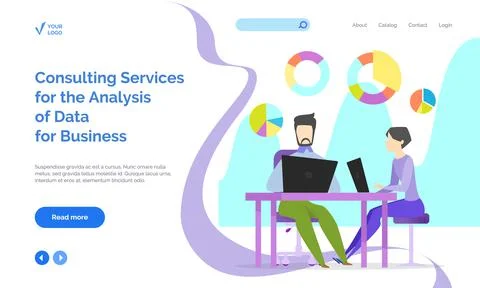 Support service workers analysing financial report with statistical indicators Illustrazione stock