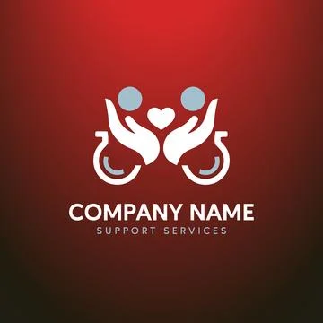Support Services Logo Design 스톡 일러스트