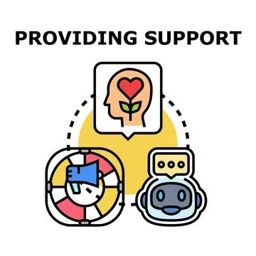 Support services offering assistance and help concept Stock Illustration