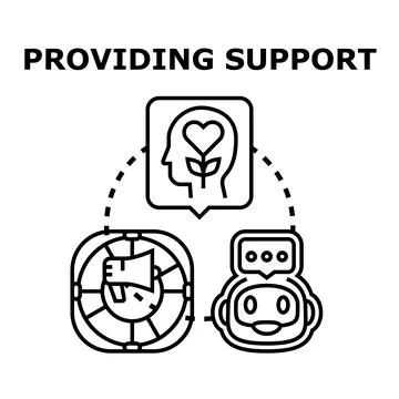 Support services offering assistance and help concept Stock Illustration
