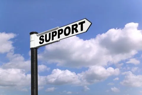 Support signpost Stock Photos