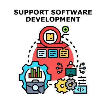 Support software development process and business analysis Stock Illustration
