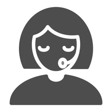 Support solid icon. Call center operator vector illustration isolated on white Stock Illustration