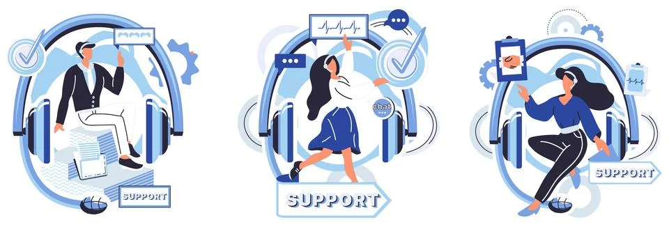 Support specialist. The support specialist is backbone our technical assistance Stock Illustration