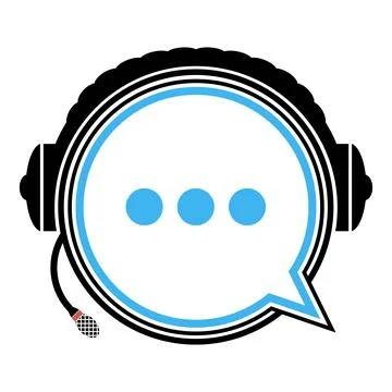 Support with speech bubble on white background. Flat design vector support icon Illustrazione stock