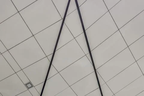 Support structure under the ceiling made of metal. Steel structures of indust Stock Photos