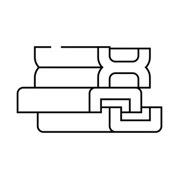 Support structures, beams and channels building material line icon vector. su Ilustración de archivo