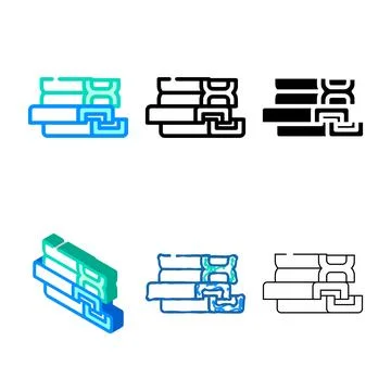 Support structures, beams and channels building material color icon vector .. Stock Illustration