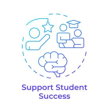 Support student success blue gradient concept icon Stock Illustration