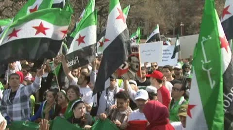 Support for Syrian rebels Stock Footage 10833274