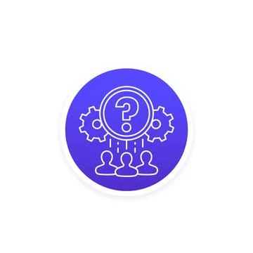 Support team line icon for web Stock Illustration