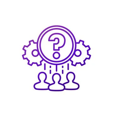 Support team line icon on white Stock Illustration