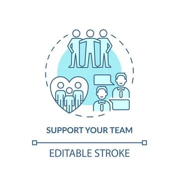 Support team turquoise concept icon Stock Illustration