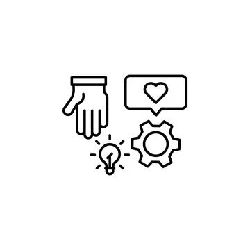 Support teamwork gear icon. Simple line, outline vector of team work idea icons Stock Illustration