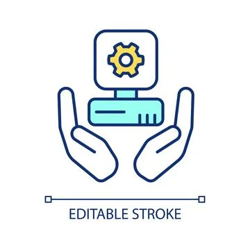 Support of technological development RGB color icon Stock Illustration
