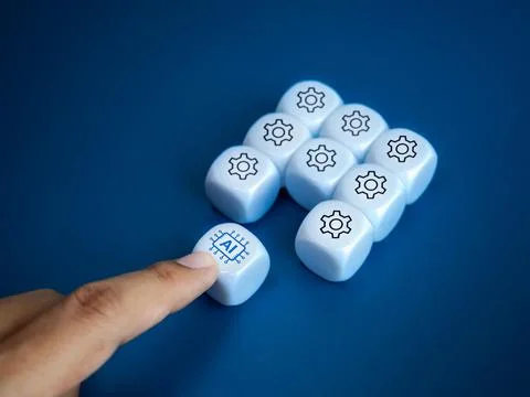 Support technology from artificial intelligence concept. AI chip icon on wh.. 写真素材