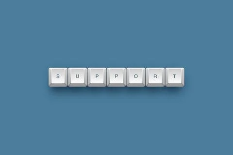 Support text on a 3d keyboard button with shadow concept series イラスト素材