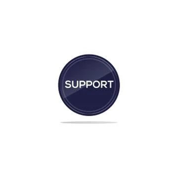 Support text in blue circle Stock Illustration