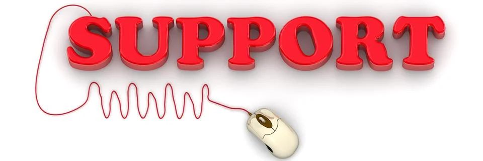 Support text with computer mouse 스톡 일러스트