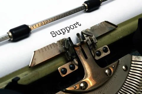 Support text on typewriter Stock Photos
