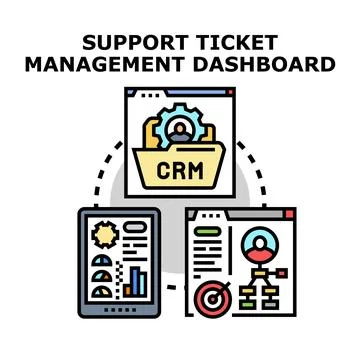 Support ticket management dashboard admin system Illustrazione stock