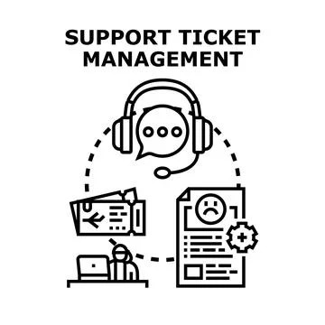 Support ticket management system workflow Stock Illustration