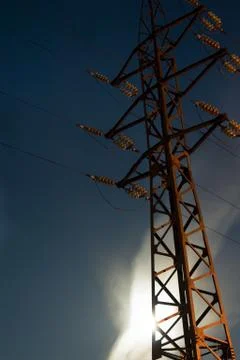 Support of a transmission line Foto stock