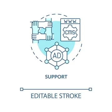 Support turquoise concept icon Stock Illustration